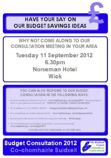 Photograph of Budget Consultation At Wick