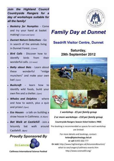 Photograph of Family activity day at Dunnet's Seadrift Visitor Centre