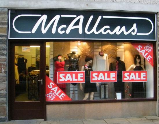 Photograph of McAllans Sale Now On