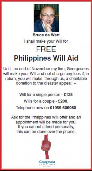 Photograph of Free Will Prepared If You Donate To Philippines