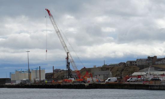 Photograph of Heavy Lift Pad Construction  Underway At Wick Harbour