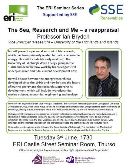 Photograph of The Sea, Research And Me - Professor Ian Bryden