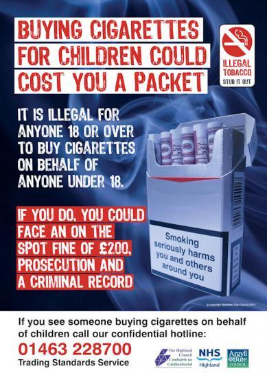 Photograph of Buying cigarettes for children could cost you a packet   