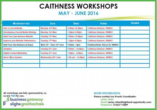 Photograph of Business Gateway Courses Coming To Caithness