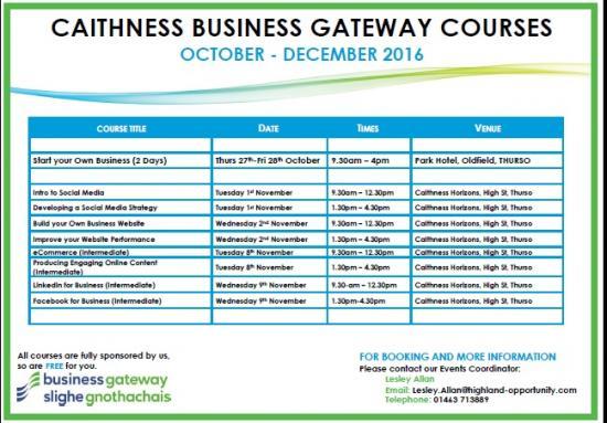 Photograph of Caithness Business Gateway Courses