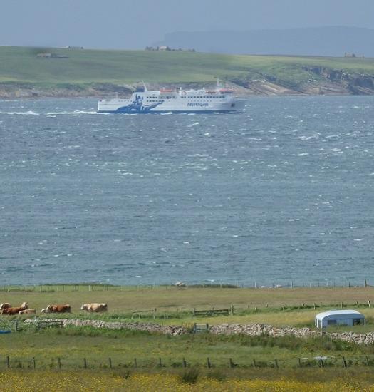 Photograph of Ferry Hamnavoe sails on the 'Short-sea Route' to Orkney during summer months ... for the first time in living memory