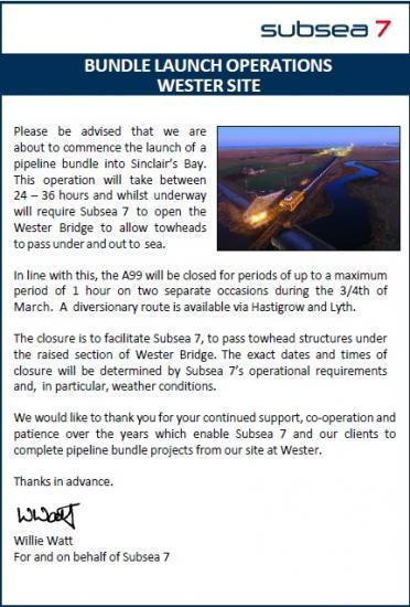 Photograph of Wester Bridge Opening/Road Closure