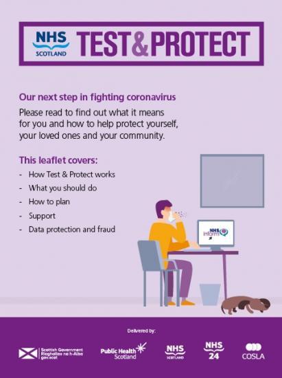 Photograph of NHS Scotland's Test And Protect Advice