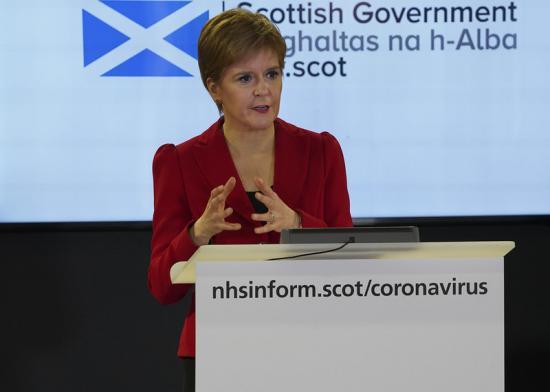 Photograph of First Minister's Address To The Nation following the confirmation of local authority protection levels