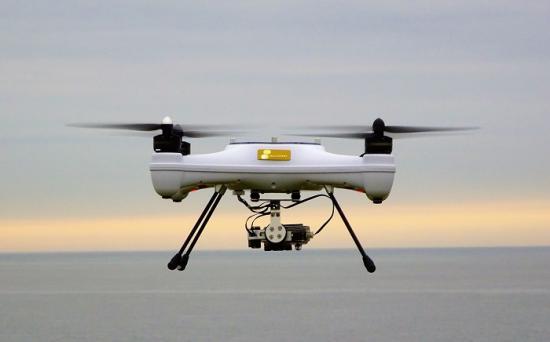 Photograph of Researchers trial assessing renewable energy sites with drones