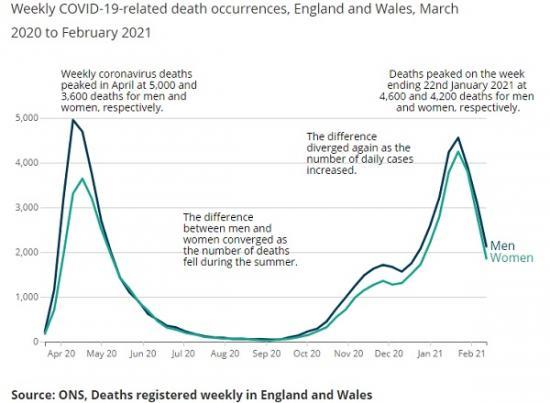 Photograph of Coronavirus Covid-19 And The Different Effects On Men And Women In The Uk, March 2020 To February 2021