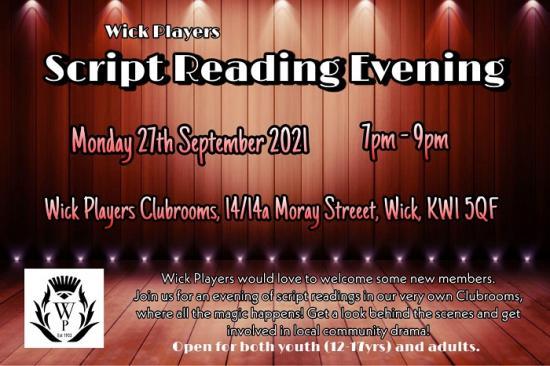 Photograph of Script Reading With Wick Players Monday 27 September