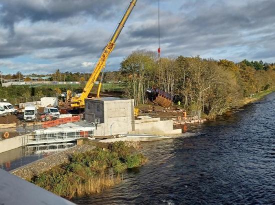 Photograph of Major delivery taken for River Ness Hydro Project - Archimedes Screw