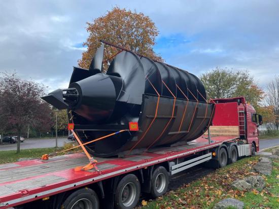 Photograph of Archimedes Screw Arriving For Installation at Council Hydro Project  on River Ness
