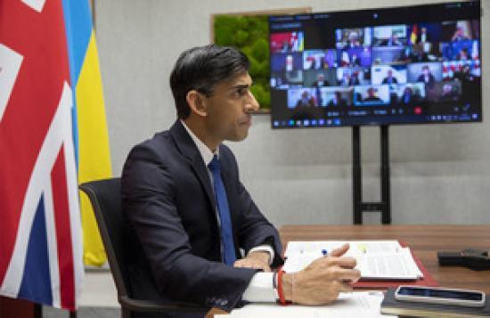Photograph of Rishi Sunak Calls On G7 Finance Ministers And Central Bank Governors To Go Faster And Further In Support Of Ukraine