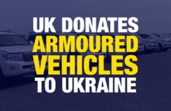 Photograph of UK Donates Fleet Of Armoured Vehicles To Ukraine To Evacuate Civilians From Besieged Areas
