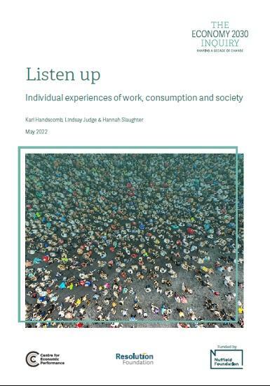 Photograph of Listen Up - Individual Experiences Of Work, Consumption And Society