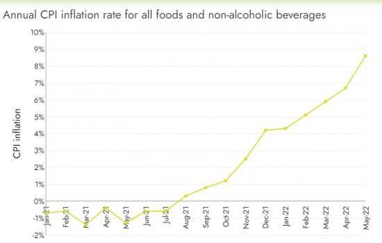 Photograph of Food Prices Tracking In June - food inflation has hit 8.6% 