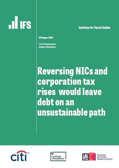 Photograph of Reversing NICs And Corporation Tax Rises Would Leave Debt On An Unsustainable Path