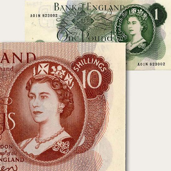 Photograph of Bank Of England Banknotes Featuring HM King Charles III