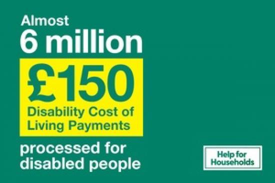 Photograph of Almost 6 Million £150 Cost Of Living Payments Processed For Disabled People