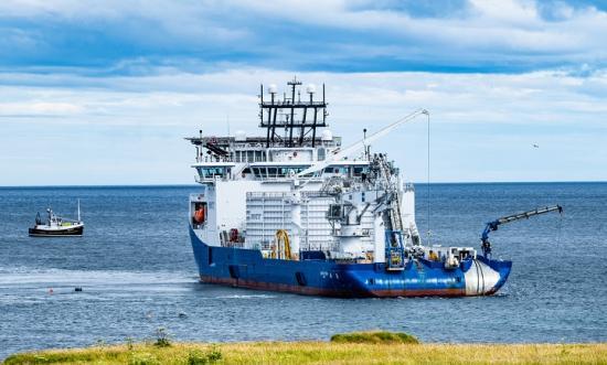 Photograph of First 100km Of Subsea HVDC Cable Successfully Installed In Shetland To Caithness Link