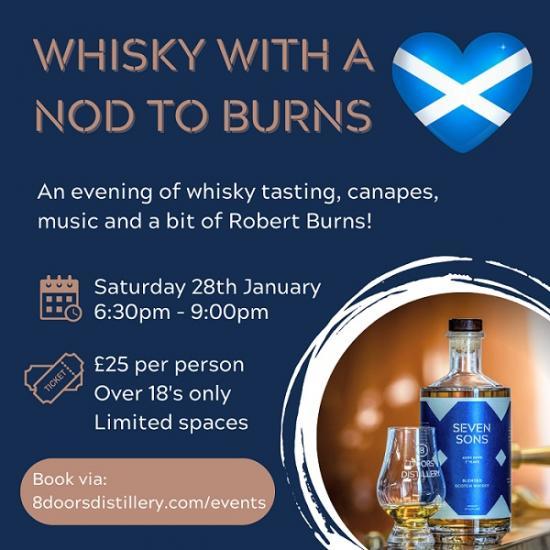 Photograph of Whisky With A Nod To Burns At 8 Doors Distillery - Last Few Tickets