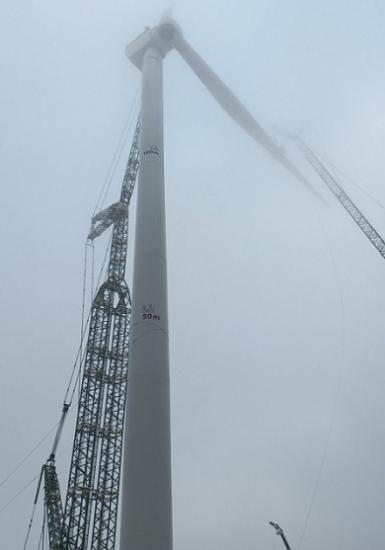 Photograph of Getting Bigger - Siemens Gamesa Installs First 115-metre Blade On Sg 14-236 Dd Offshore Wind Turbine Prototype