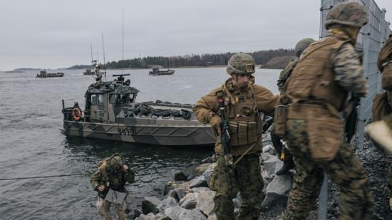 Photograph of Reaching The Finnish Line Together - US Marines Train With Finland's Nyland Brigade