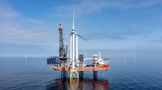 Photograph of Final Wind Turbine Installed At Scotland's Largest Offshore Wind Farm