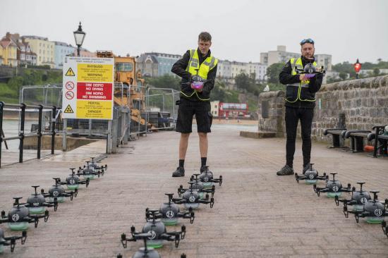 Photograph of Drone Display Takes MOD Public Safety Message To New Heights