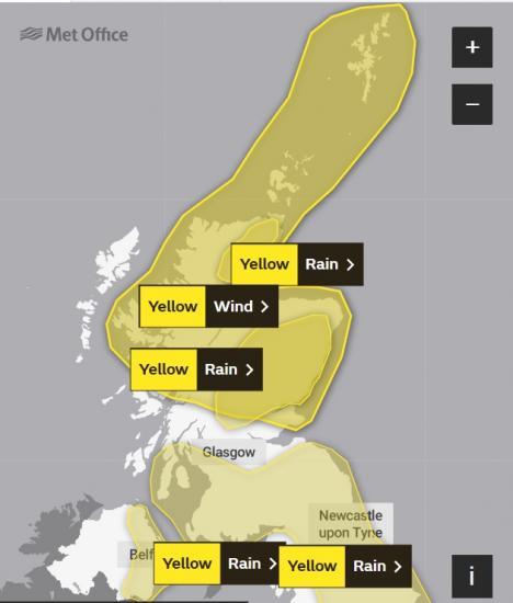 Photograph of Update - For Thursday 19 October - Met Office Weather Warning