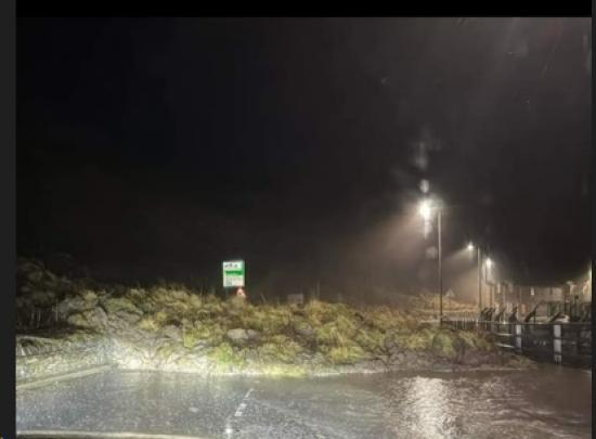 Photograph of Scrabster Landslide Blocked A9 - Update Road Open Under Traffic Management