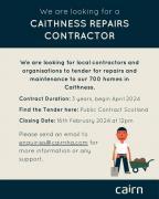 Thumbnail for article : Cairn Housing Are Looking For A Repairs Contractor In Caithness! - Three Years Work Starting April 2024