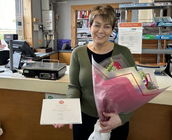 Photograph of John O'Groats Postmistress Marks 30 Years At The Helm Of Her Post Office