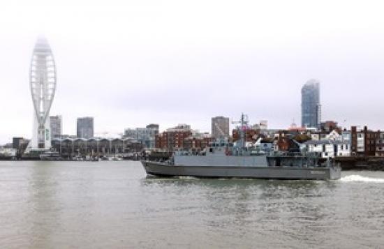 Photograph of Former Royal Navy ships transferred to Ukraine's Navy arrive in Portsmouth for multi-national exercise