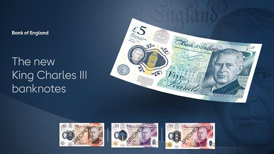 Photograph of King Charles III banknotes to enter circulation on 5 June 2024