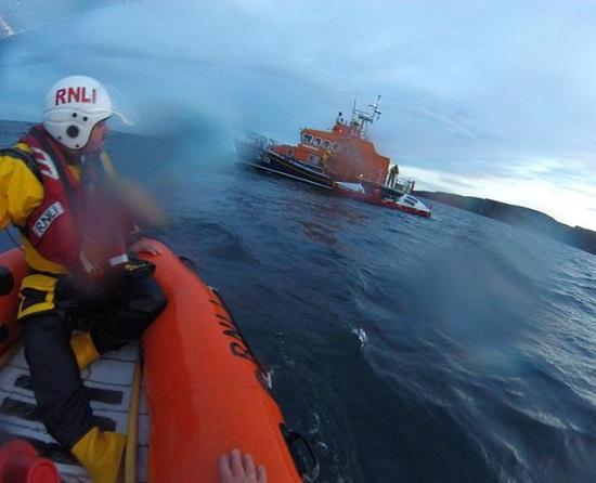 Photograph of Wick RNLI Lifeboat Launched To Assist Round Britain Rower