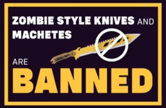 Photograph of Zombie-style Knives Banned