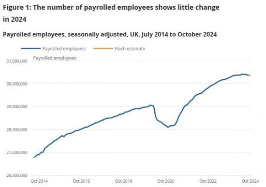 Photograph of Earnings And Employment From Pay As You Earn Real Time Information Uk - November 2024