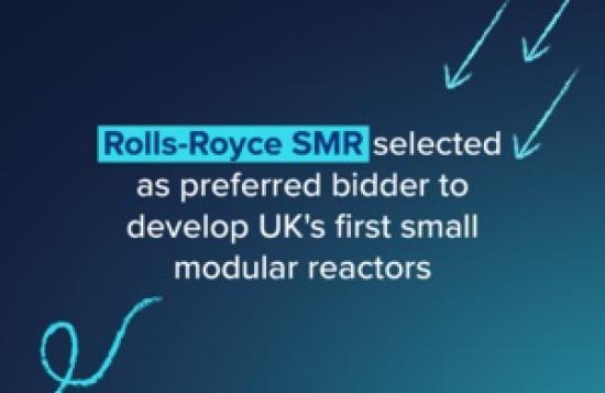 Photograph of Rolls-Royce SMR selected to build small modular nuclear reactors
