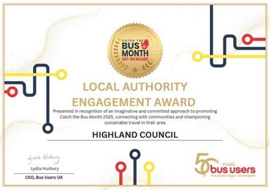 Photograph of Council receives top award for Catch The Bus Month 2025 campaign