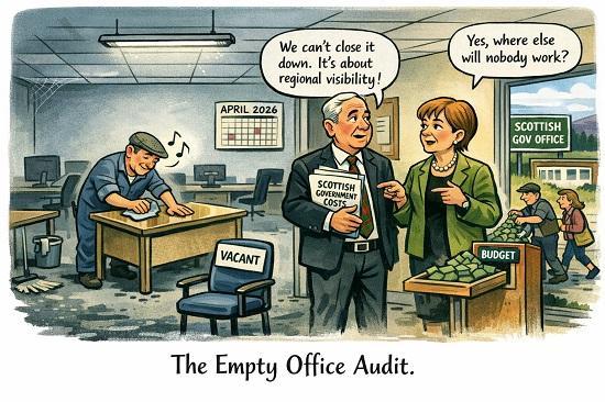 Photograph of Empty Desks, Full Bills - The quiet cost of Scotland's half‑used government offices