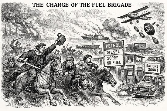 Photograph of The Charge of the Fuel Brigade With Thanks To Alfred, Lord Tennyson