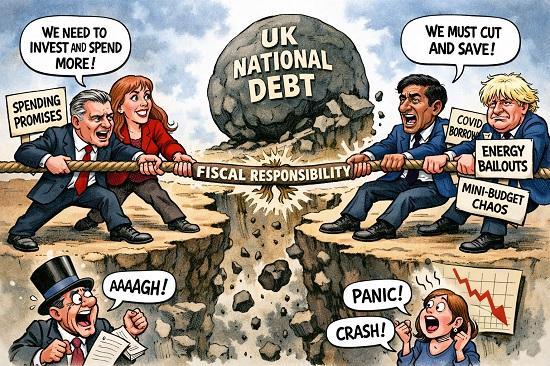 Photograph of UK Borrowing Figures As The Parties Throw Figures Around So Who Is Right