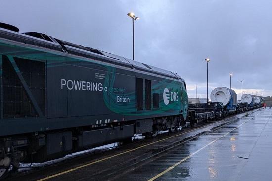 Photograph of Third shipment of vitrified waste from the UK to Germany successfully completed