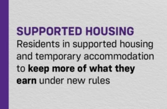 Photograph of Supported housing residents to keep more of what they earn under new rules