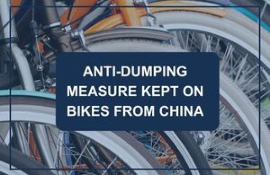 Photograph of Anti-dumping measure maintained on bikes from China
