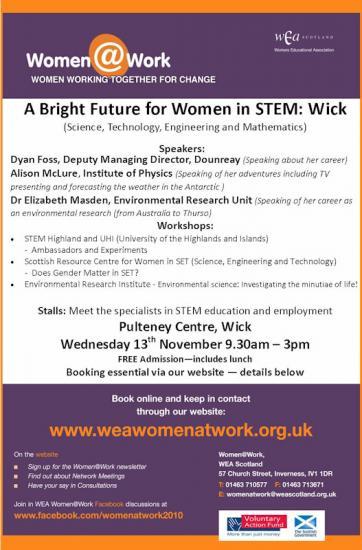 Photograph of A Bright Future for Women in STEM - Wick, 13th November