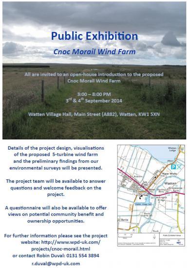 Photograph of Cnoc Morail wind farm public exhibition